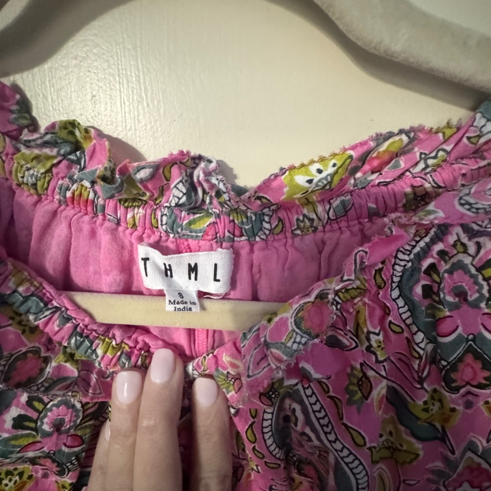 THML Pink Paisley Dress with Ruffles - Picture 2 of 3